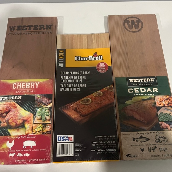 Premium BBQ Smoking Wood Planks - Cherry and Cedar - Picture 1 of 7